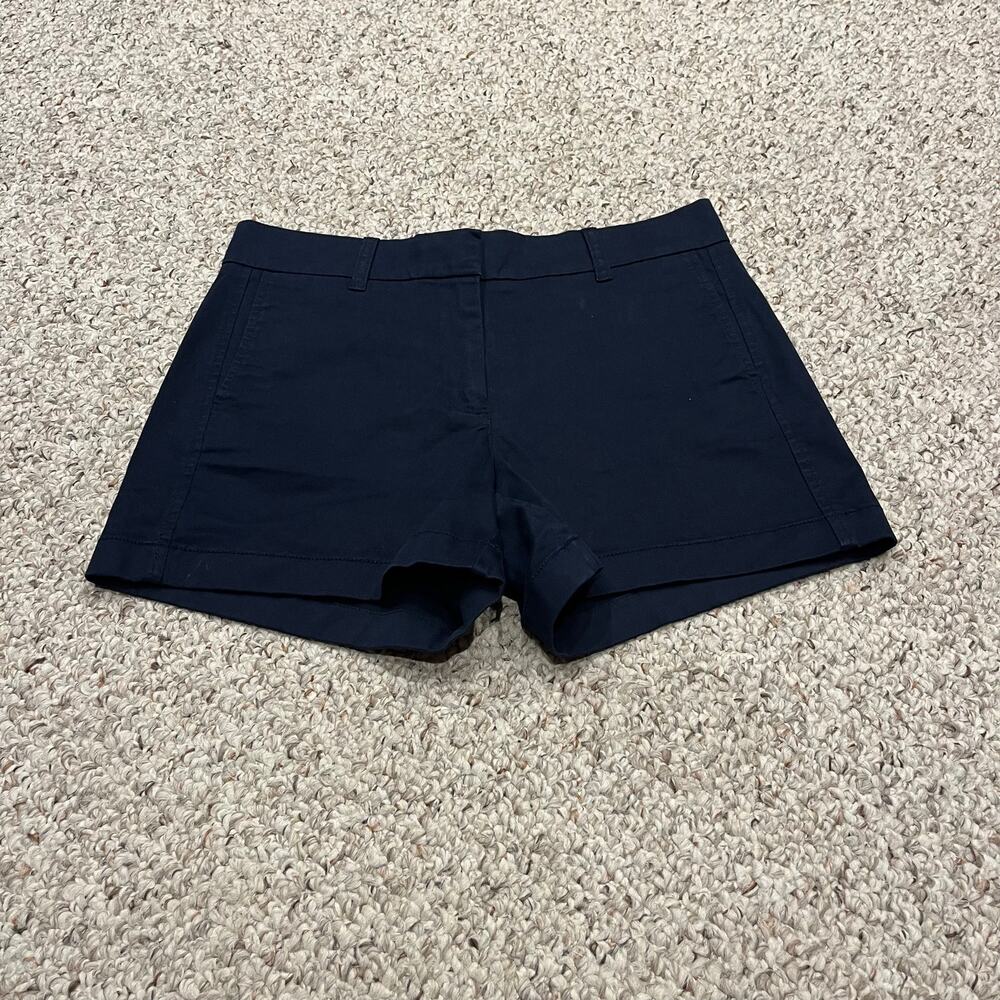 J Crew 4 inch Stretch Chino Shorts 4 Navy Blue Preppy Classic Casual